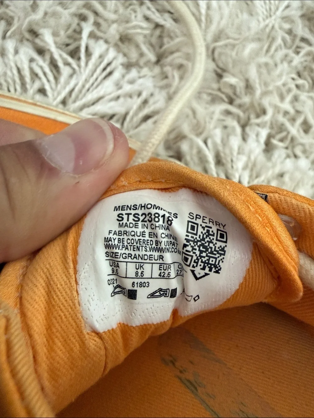 Sperry Men’s Orange “Creamsicle” Canvas Boat Sneakers